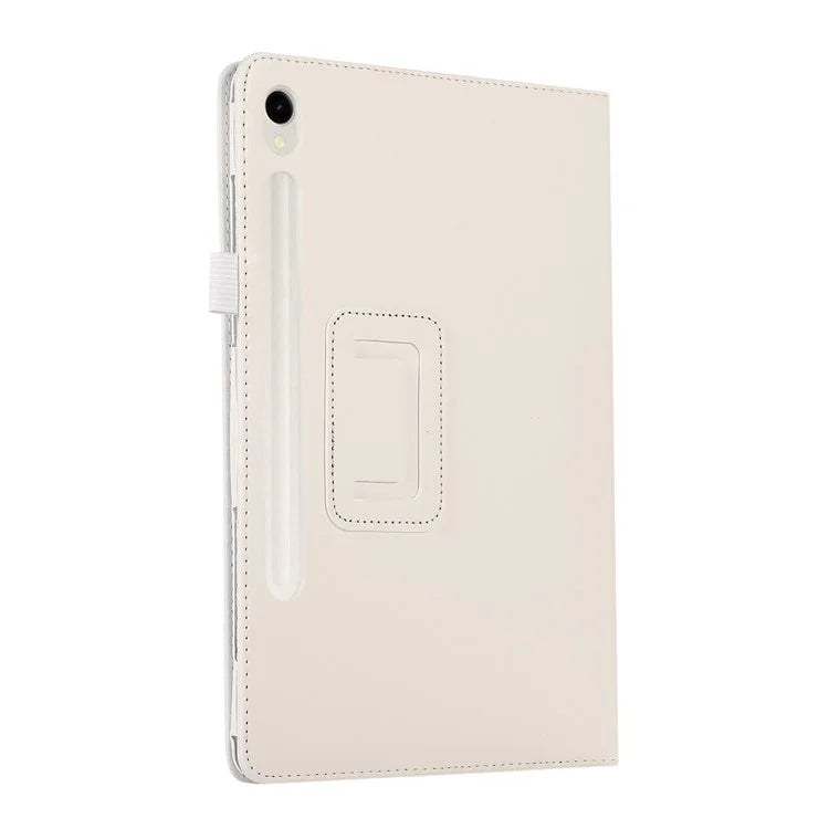 For Samsung Galaxy Tab S9 Leather Case Litchi Texture Bi-fold Stand Tablet Cover