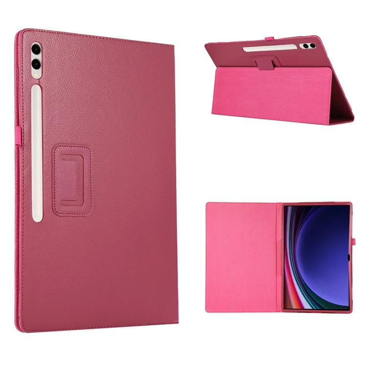 For Samsung Galaxy Tab S9 Ultra Case PU Leather Tablet Cover with Bi-fold Stand