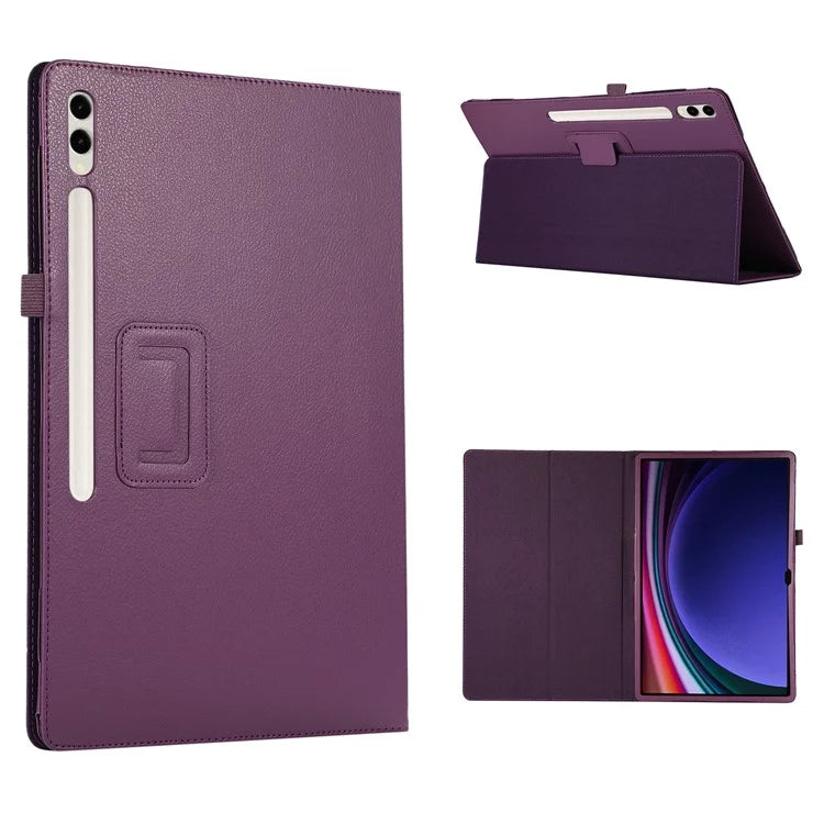 For Samsung Galaxy Tab S9 Ultra Case PU Leather Tablet Cover with Bi-fold Stand