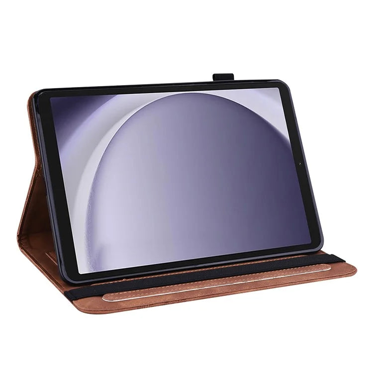 For Samsung Galaxy Tab A9 Leather Case Flower Imprint Tablet Wallet Cover
