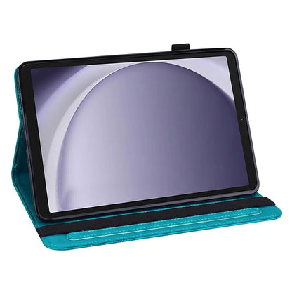 For Samsung Galaxy Tab A9 Leather Case Flower Imprint Tablet Wallet Cover