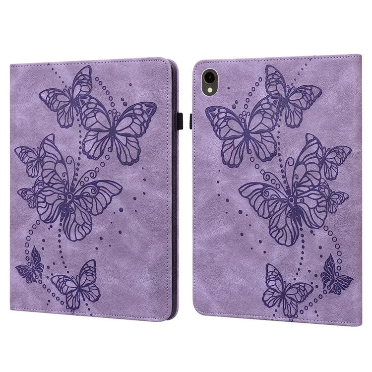 For Samsung Galaxy Tab S9 Case Butterfly Imprinted Card Holder Leather Tablet Cover