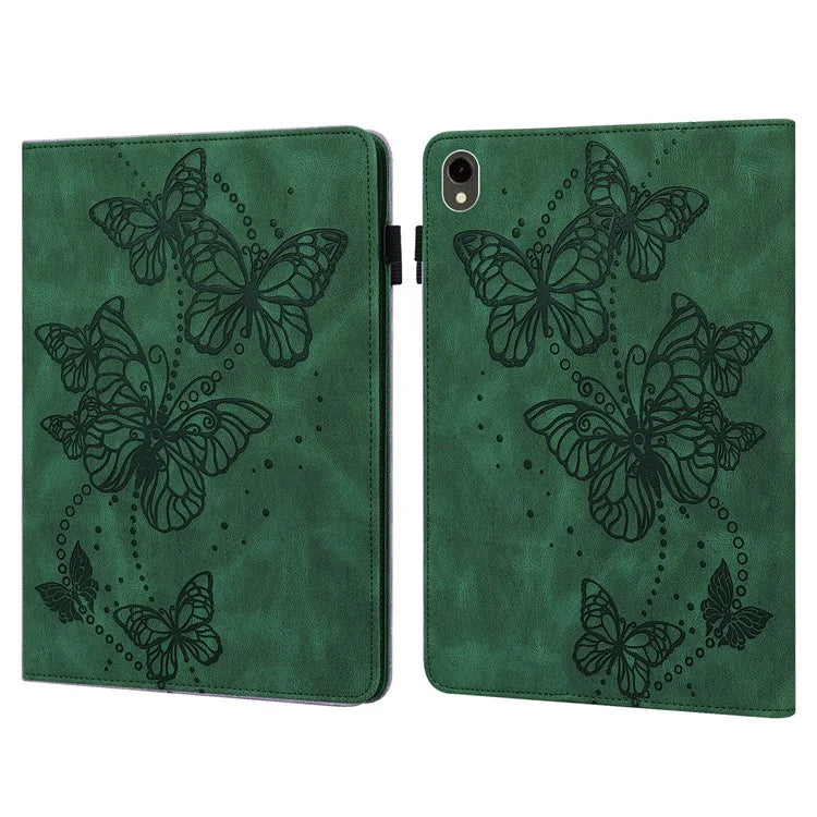 For Samsung Galaxy Tab S9 Case Butterfly Imprinted Card Holder Leather Tablet Cover