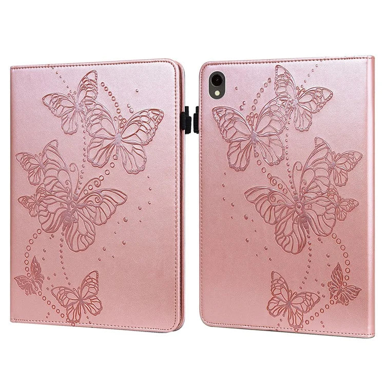 For Samsung Galaxy Tab S9 Case Butterfly Imprinted Card Holder Leather Tablet Cover