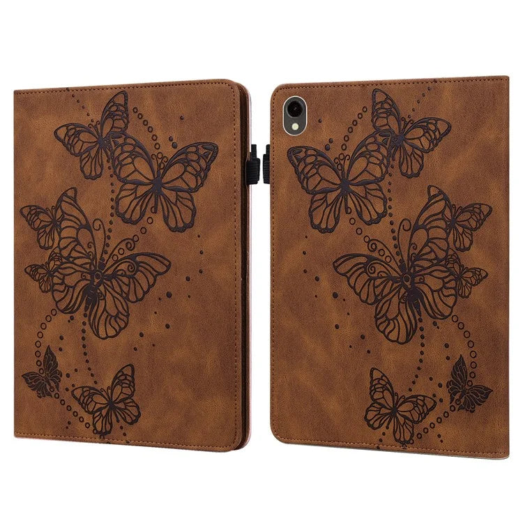 For Samsung Galaxy Tab S9 Case Butterfly Imprinted Card Holder Leather Tablet Cover