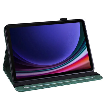 For Samsung Galaxy Tab S9 Case Flower Imprinted PU Leather Tablet Stand Cover