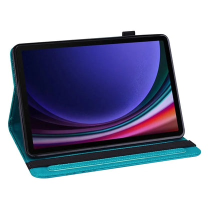 For Samsung Galaxy Tab S9 Case Flower Imprinted PU Leather Tablet Stand Cover