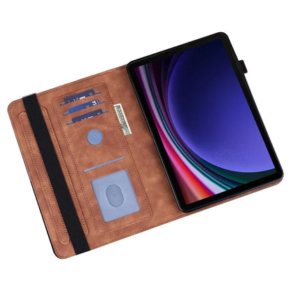 For Samsung Galaxy Tab S9 Case Flower Imprinted PU Leather Tablet Stand Cover