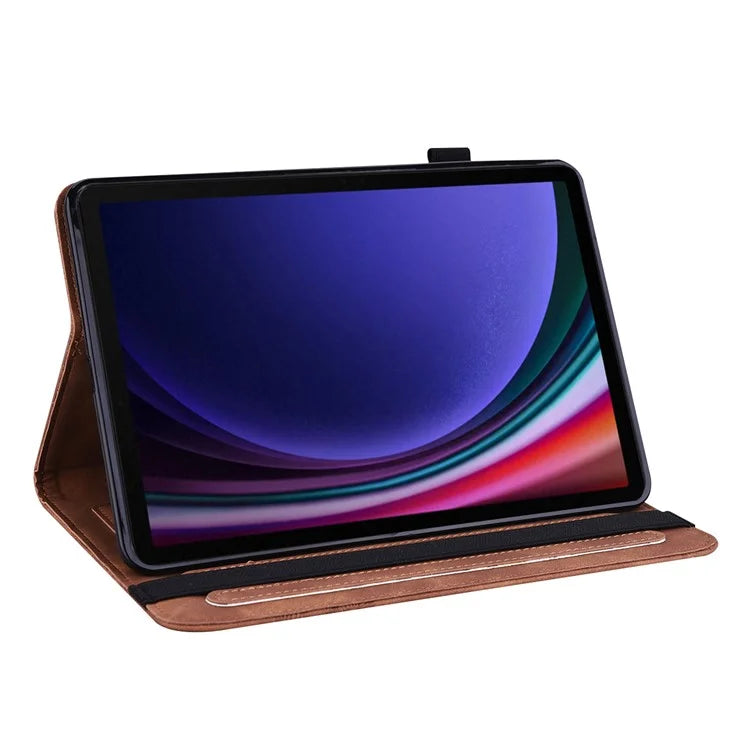 For Samsung Galaxy Tab S9 Case Flower Imprinted PU Leather Tablet Stand Cover