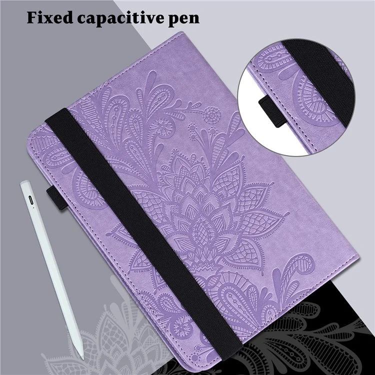 For Xiaomi Redmi Pad SE Case Flower Imprinted Leather Tablet Protective Cover