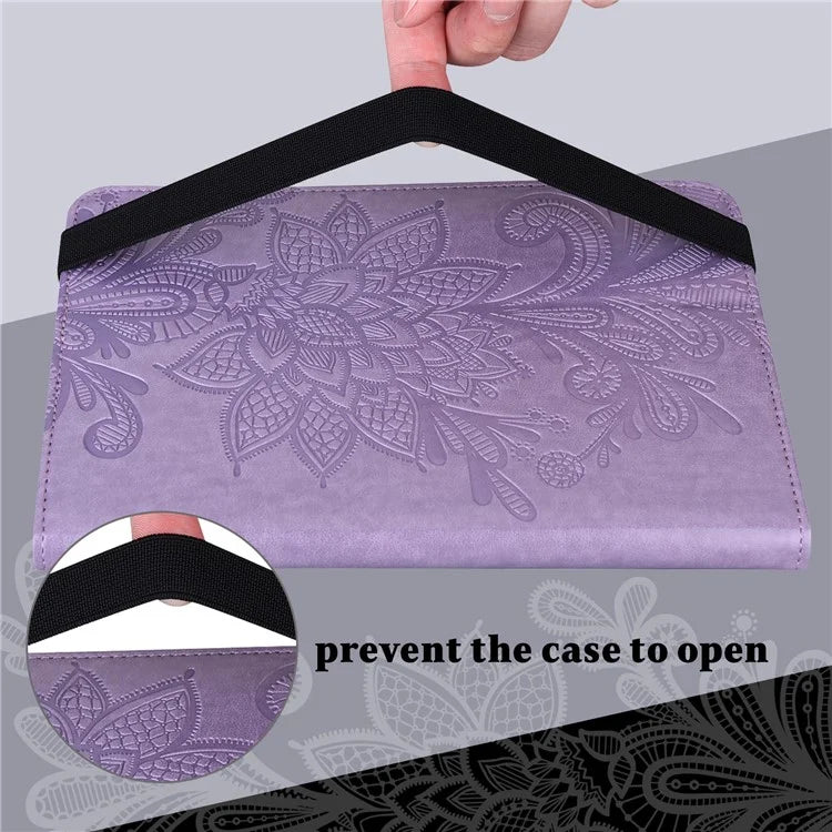 For Xiaomi Redmi Pad SE Case Flower Imprinted Leather Tablet Protective Cover