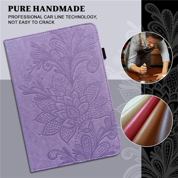 For Xiaomi Redmi Pad SE Case Flower Imprinted Leather Tablet Protective Cover