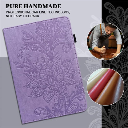 For Xiaomi Redmi Pad SE Case Flower Imprinted Leather Tablet Protective Cover