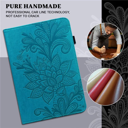 For Xiaomi Redmi Pad SE Case Flower Imprinted Leather Tablet Protective Cover