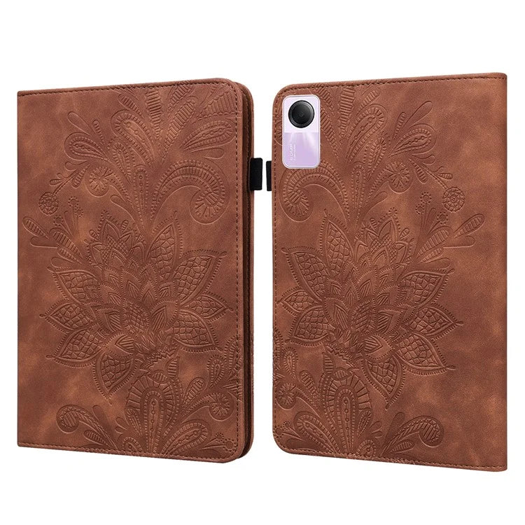 For Xiaomi Redmi Pad SE Case Flower Imprinted Leather Tablet Protective Cover