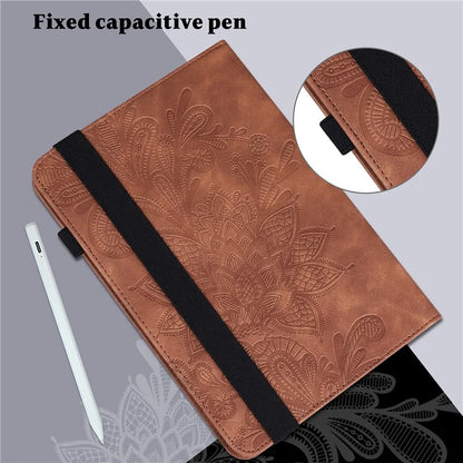 For Xiaomi Redmi Pad SE Case Flower Imprinted Leather Tablet Protective Cover