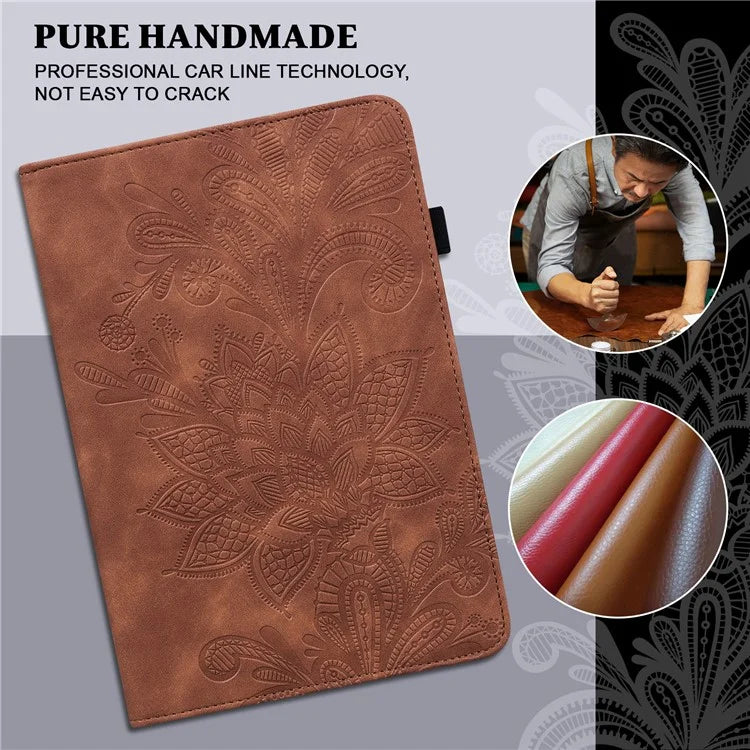 For Xiaomi Redmi Pad SE Case Flower Imprinted Leather Tablet Protective Cover