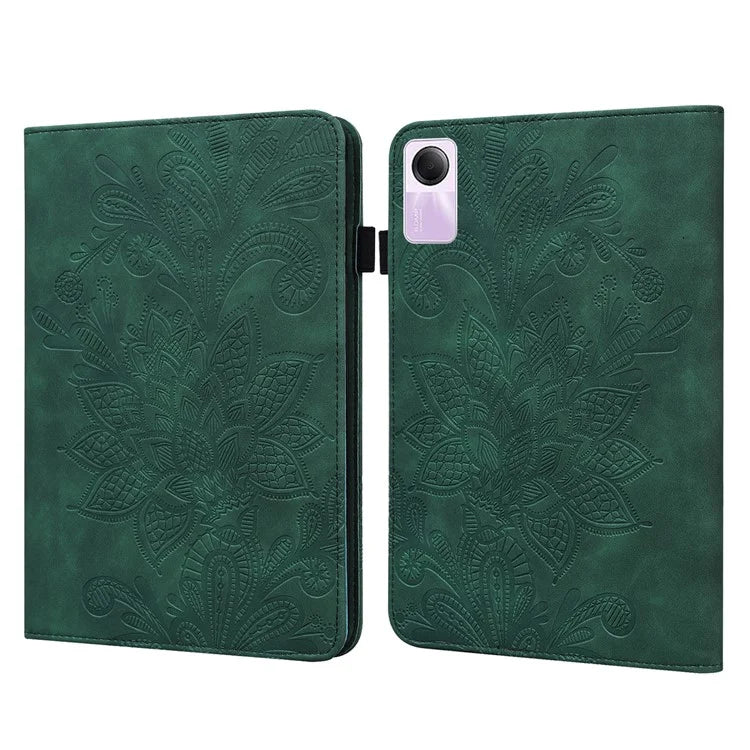 For Xiaomi Redmi Pad SE Case Flower Imprinted Leather Tablet Protective Cover