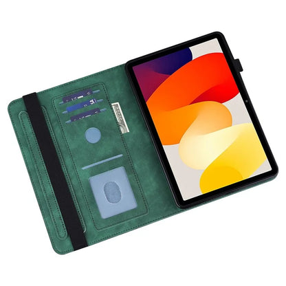 For Xiaomi Redmi Pad SE Case Flower Imprinted Leather Tablet Protective Cover