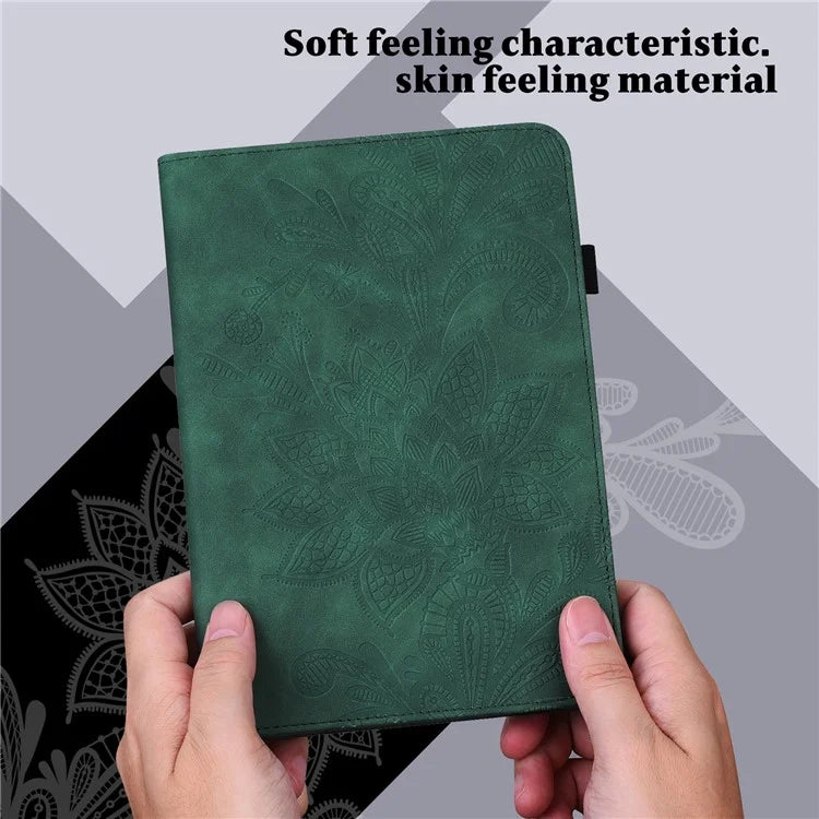 For Xiaomi Redmi Pad SE Case Flower Imprinted Leather Tablet Protective Cover