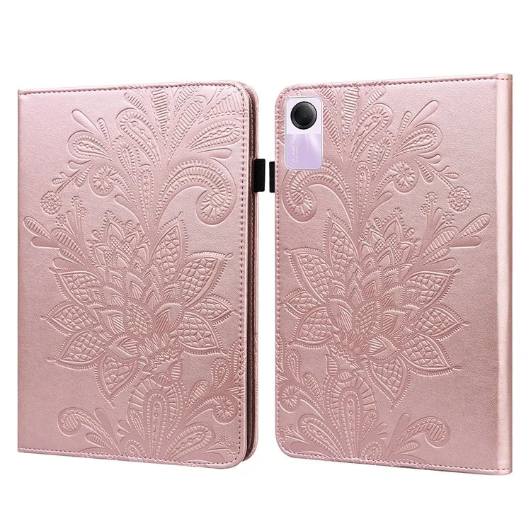 For Xiaomi Redmi Pad SE Case Flower Imprinted Leather Tablet Protective Cover