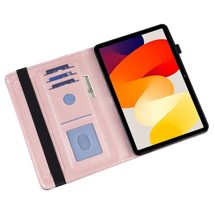 For Xiaomi Redmi Pad SE Case Flower Imprinted Leather Tablet Protective Cover