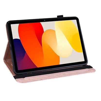 For Xiaomi Redmi Pad SE Case Flower Imprinted Leather Tablet Protective Cover