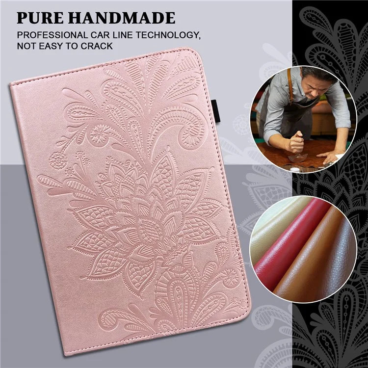 For Xiaomi Redmi Pad SE Case Flower Imprinted Leather Tablet Protective Cover