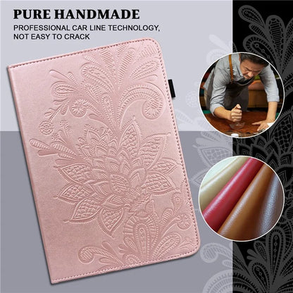 For Xiaomi Redmi Pad SE Case Flower Imprinted Leather Tablet Protective Cover