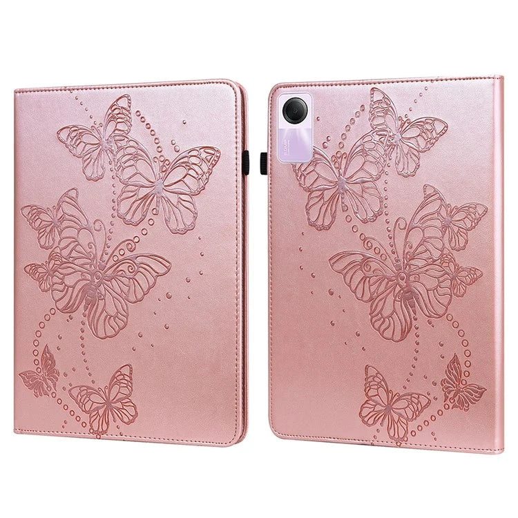 For Xiaomi Redmi Pad SE Case Butterfly Pattern Leather Tablet Cover with Card Slots