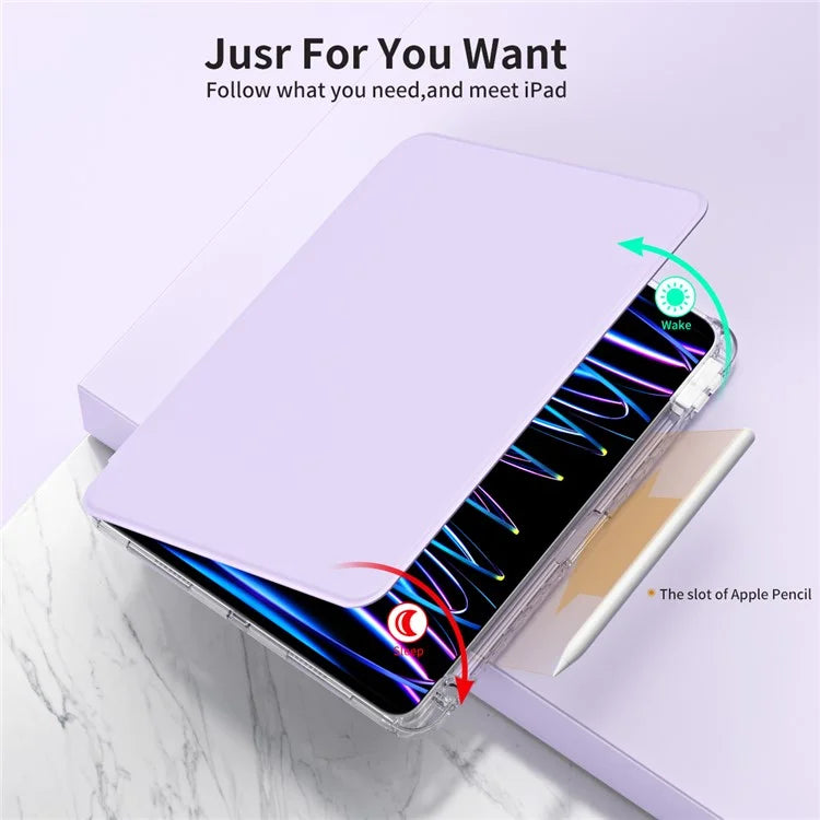 For iPad Pro 11 (2020) / (2021) / (2022) / iPad Air (2020) / (2022) Case PU+Acrylic Kickstand Tablet Cover