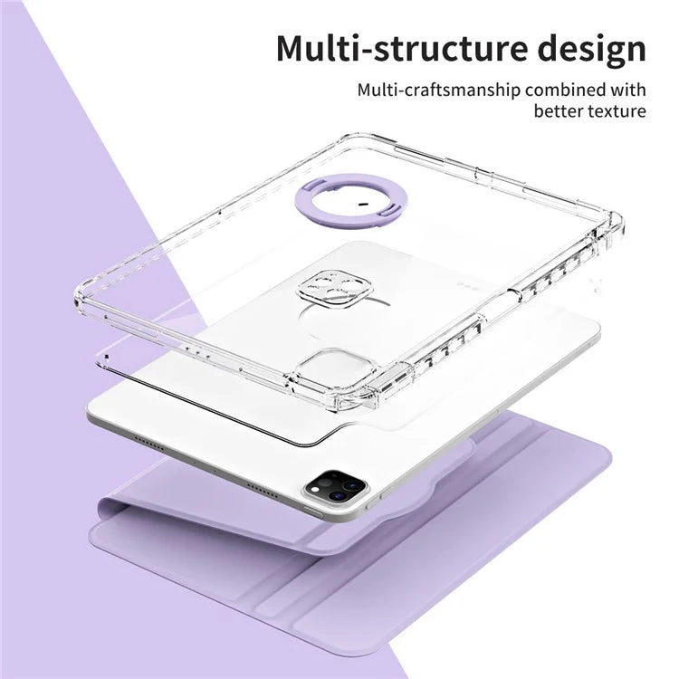 For iPad Pro 11 (2020) / (2021) / (2022) / iPad Air (2020) / (2022) Case PU+Acrylic Kickstand Tablet Cover
