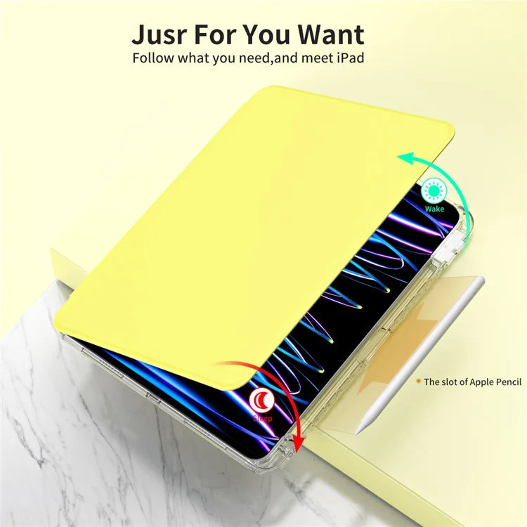 For iPad Pro 11 (2020) / (2021) / (2022) / iPad Air (2020) / (2022) Case PU+Acrylic Kickstand Tablet Cover