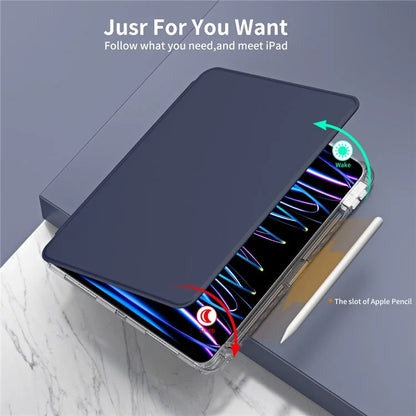For iPad Pro 11 (2020) / (2021) / (2022) / iPad Air (2020) / (2022) Case PU+Acrylic Kickstand Tablet Cover