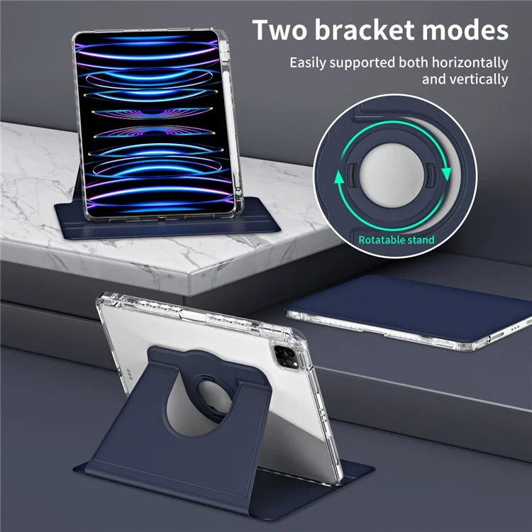 For iPad Pro 11 (2020) / (2021) / (2022) / iPad Air (2020) / (2022) Case PU+Acrylic Kickstand Tablet Cover