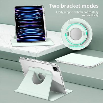 For iPad Pro 11 (2020) / (2021) / (2022) / iPad Air (2020) / (2022) Case PU+Acrylic Kickstand Tablet Cover