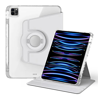 For iPad Pro 11 (2020) / (2021) / (2022) / iPad Air (2020) / (2022) Case PU+Acrylic Kickstand Tablet Cover