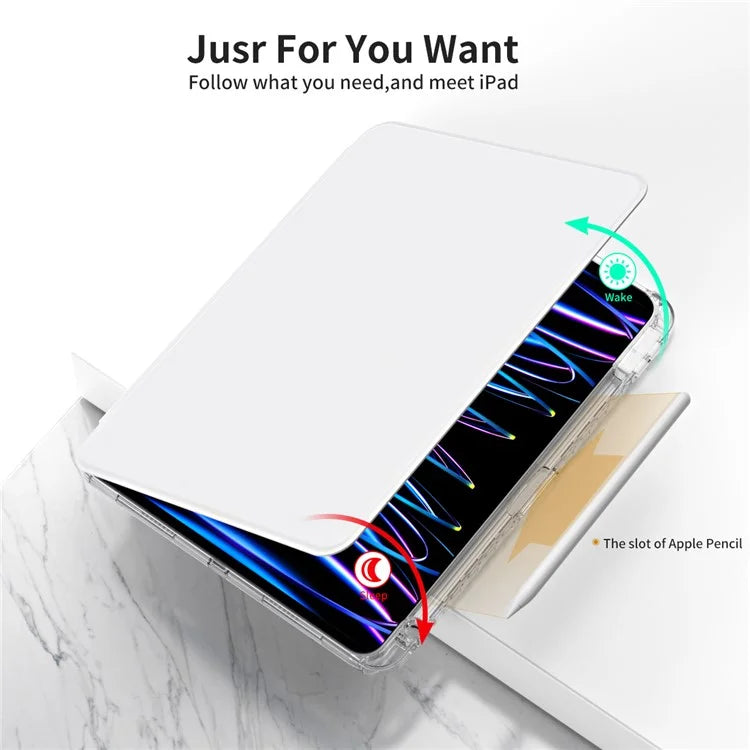 For iPad Pro 11 (2020) / (2021) / (2022) / iPad Air (2020) / (2022) Case PU+Acrylic Kickstand Tablet Cover