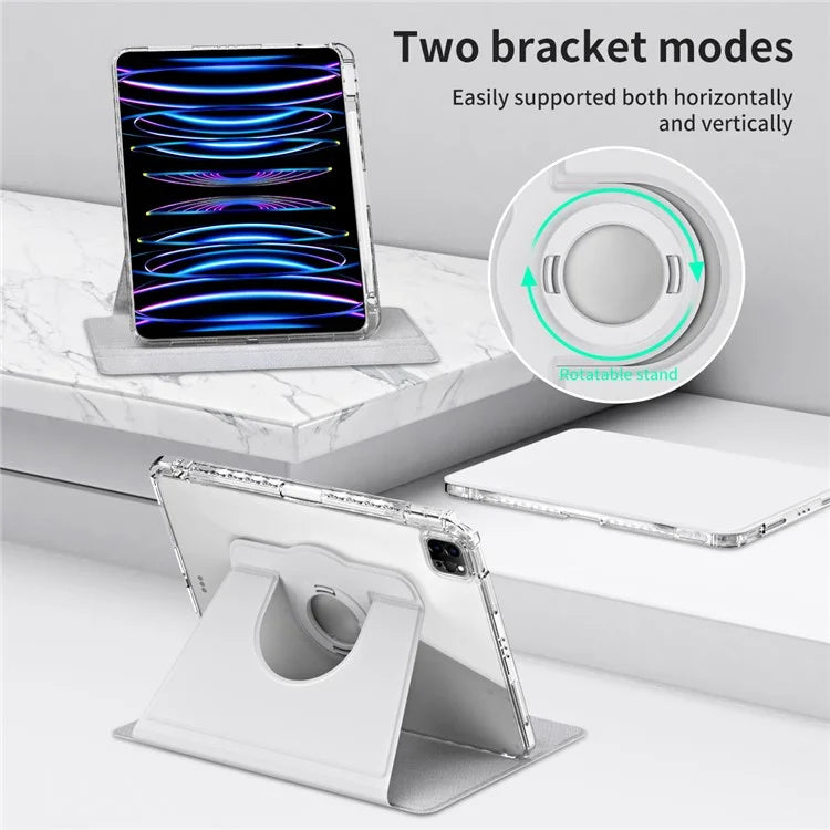 For iPad Pro 11 (2020) / (2021) / (2022) / iPad Air (2020) / (2022) Case PU+Acrylic Kickstand Tablet Cover