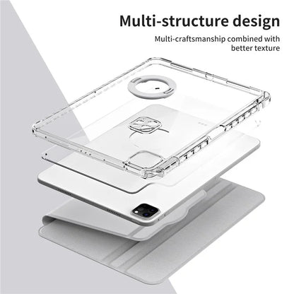 For iPad Pro 11 (2020) / (2021) / (2022) / iPad Air (2020) / (2022) Case PU+Acrylic Kickstand Tablet Cover