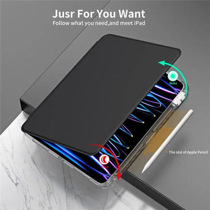 For iPad Pro 11 (2020) / (2021) / (2022) / iPad Air (2020) / (2022) Case PU+Acrylic Kickstand Tablet Cover