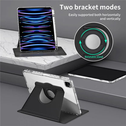 For iPad Pro 11 (2020) / (2021) / (2022) / iPad Air (2020) / (2022) Case PU+Acrylic Kickstand Tablet Cover