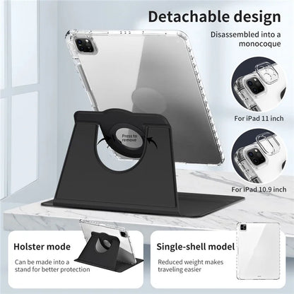 For iPad Pro 11 (2020) / (2021) / (2022) / iPad Air (2020) / (2022) Case PU+Acrylic Kickstand Tablet Cover