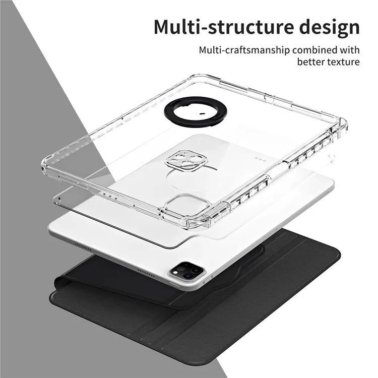 For iPad Pro 11 (2020) / (2021) / (2022) / iPad Air (2020) / (2022) Case PU+Acrylic Kickstand Tablet Cover