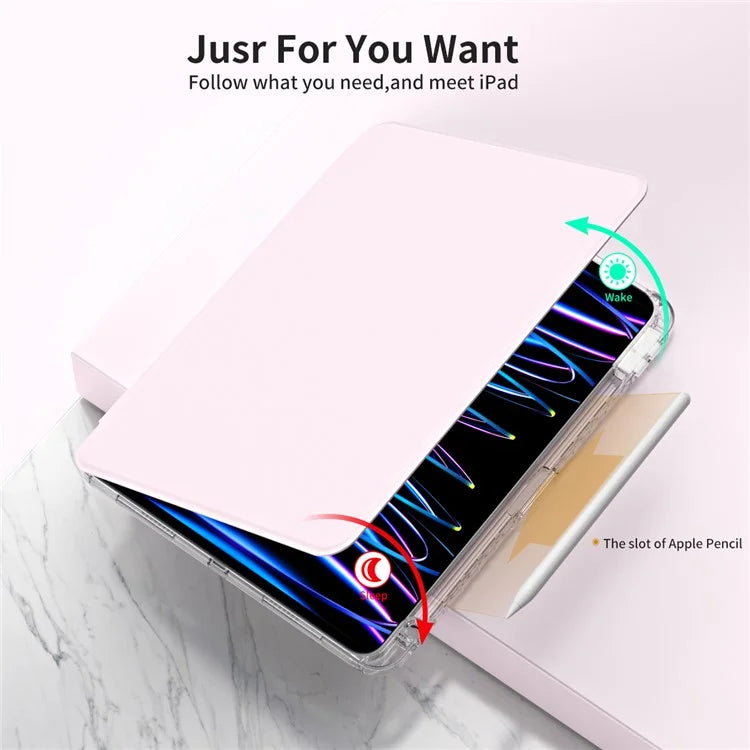 For iPad Pro 11 (2020) / (2021) / (2022) / iPad Air (2020) / (2022) Case PU+Acrylic Kickstand Tablet Cover