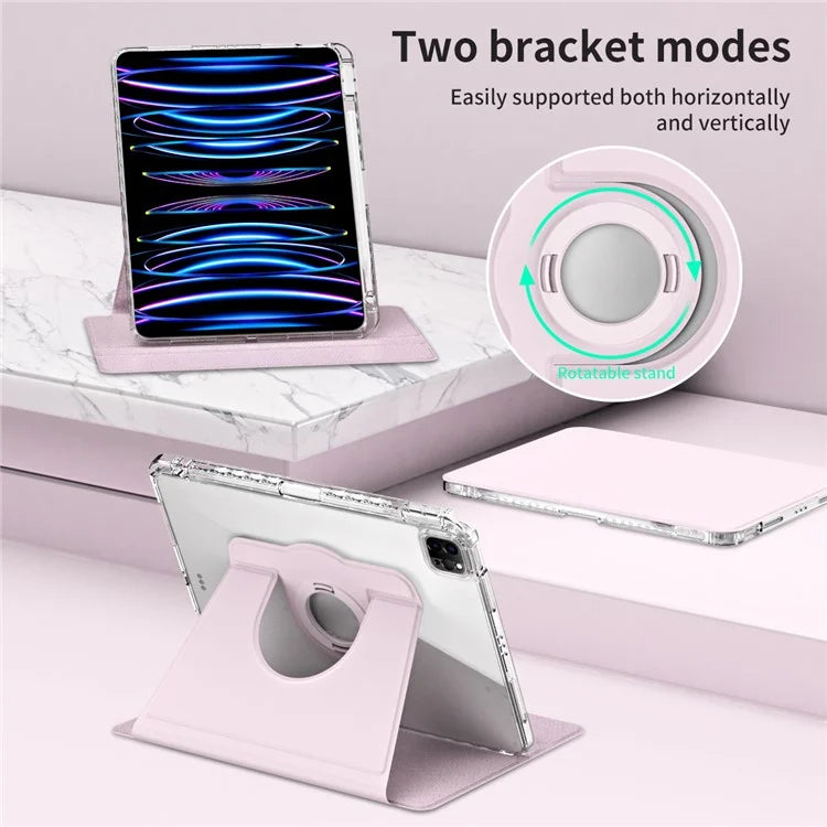 For iPad Pro 11 (2020) / (2021) / (2022) / iPad Air (2020) / (2022) Case PU+Acrylic Kickstand Tablet Cover