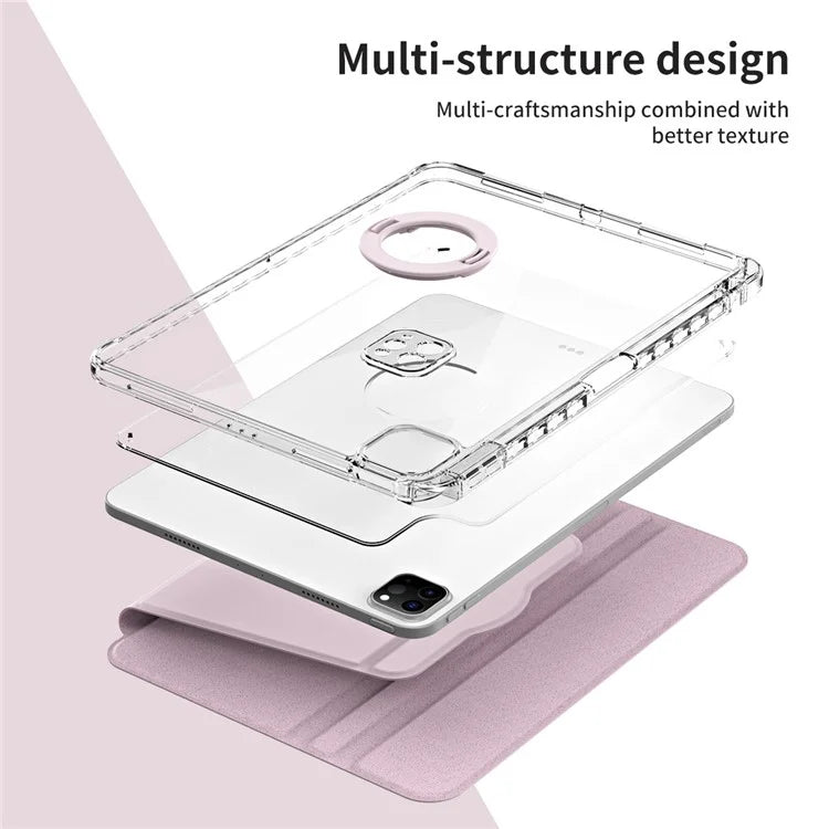 For iPad Pro 11 (2020) / (2021) / (2022) / iPad Air (2020) / (2022) Case PU+Acrylic Kickstand Tablet Cover