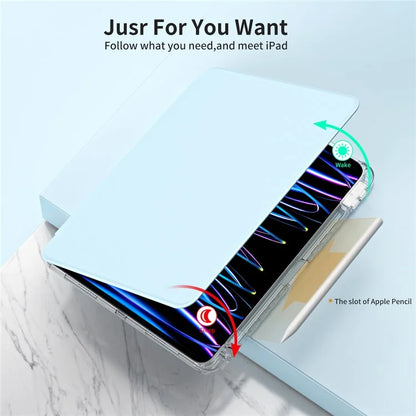 For iPad Pro 11 (2020) / (2021) / (2022) / iPad Air (2020) / (2022) Case PU+Acrylic Kickstand Tablet Cover