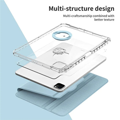 For iPad Pro 11 (2020) / (2021) / (2022) / iPad Air (2020) / (2022) Case PU+Acrylic Kickstand Tablet Cover
