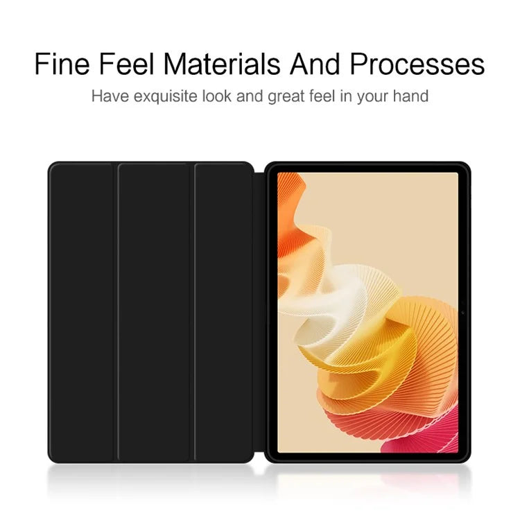 For Realme Pad 2 Trifold Stand Case PU Leather Smart Protective Tablet Cover